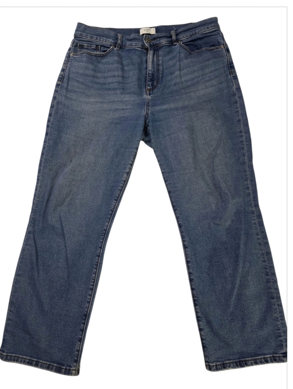LOFT Petite High Rise Straight Jeans Size 12P Light Wash Denim Classic Fit